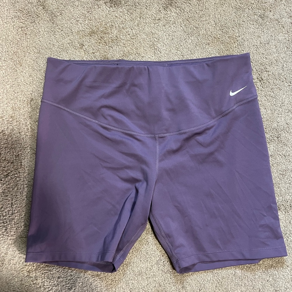 Nike Purple Bike Shorts with White Swoosh